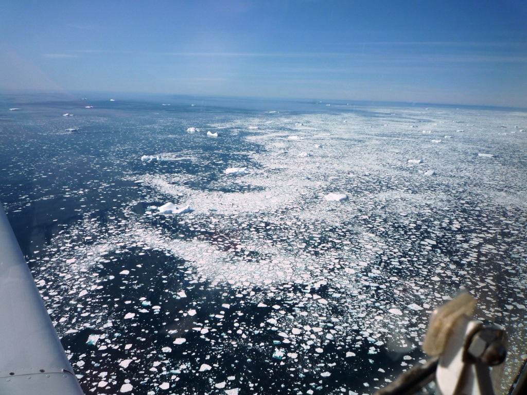 Approaching Greenland - view from the port side