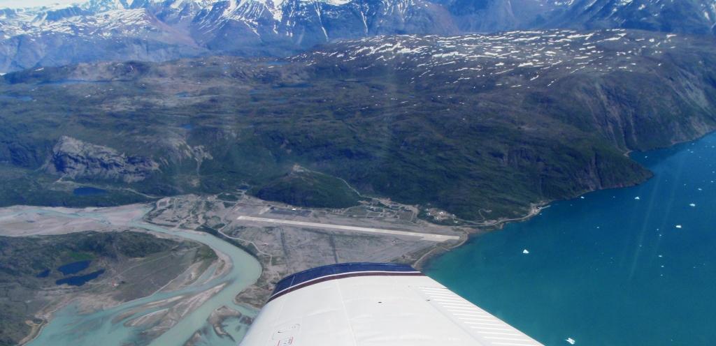 Narsarsuaq on the starboard wingtip